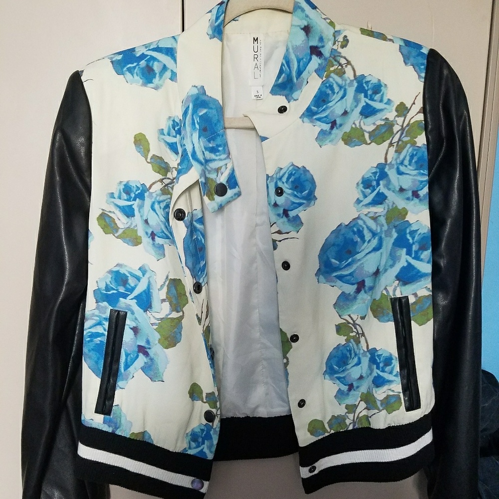 Flower print bomber jacket